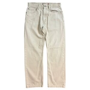 Levis 505 Regular Fit Jeans Mens 32x29 Beige Tan Straight Leg Denim Pants